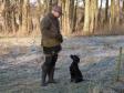 "Training" of the young dog in my mind is all about building the foundation for a partnership all from the ground. Good contact with the dog is essential. This is Ravensbank Jock (Jock) four months old.